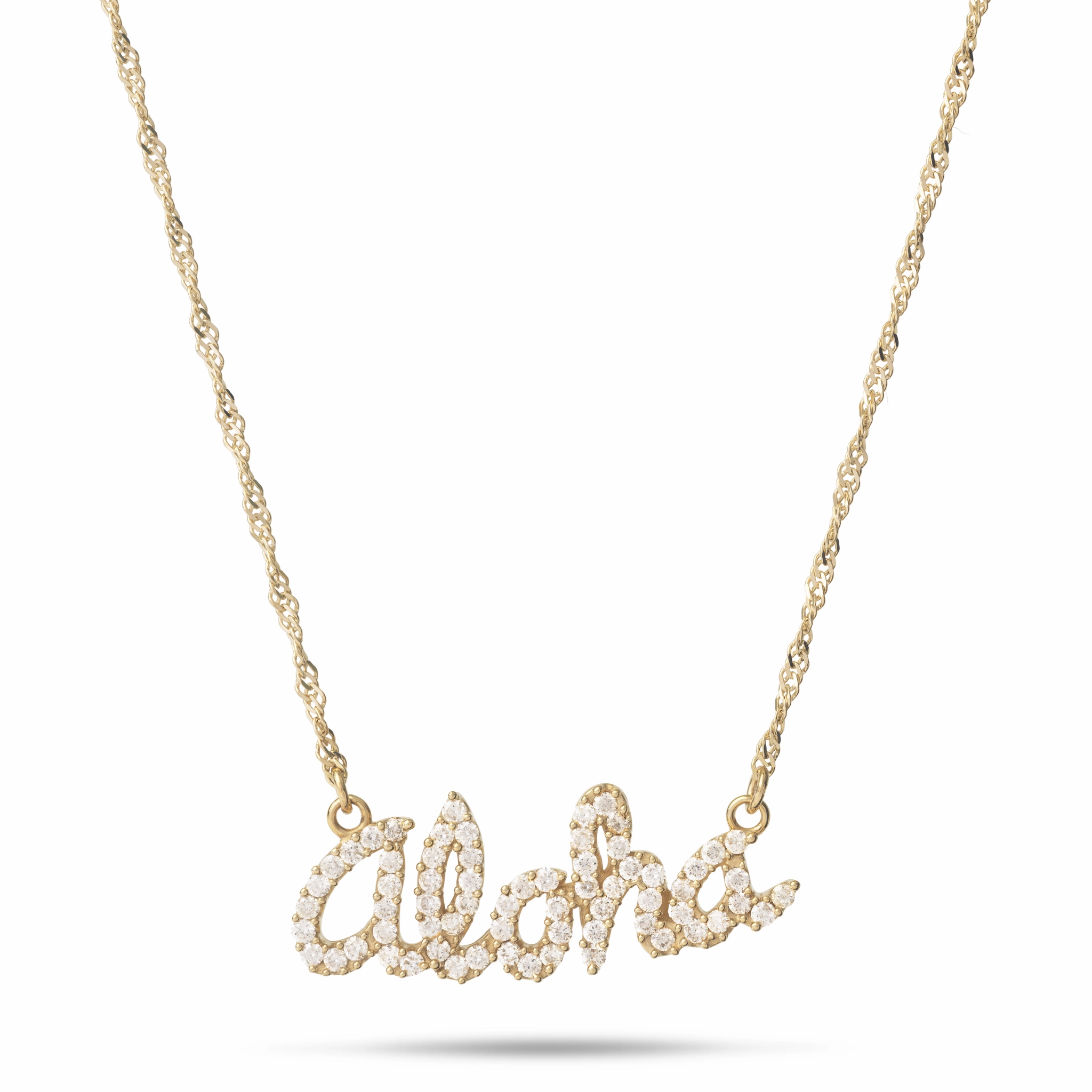 Refined Gifts 16" Aloha Necklace in Gold with Diamonds