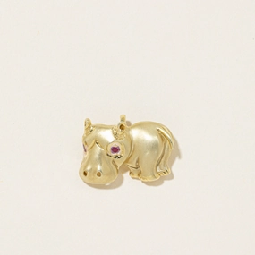 Ruby Hippopotamus Brooch & Pendant | 0.08ctw Weekend Vibe Sophisticated Glow