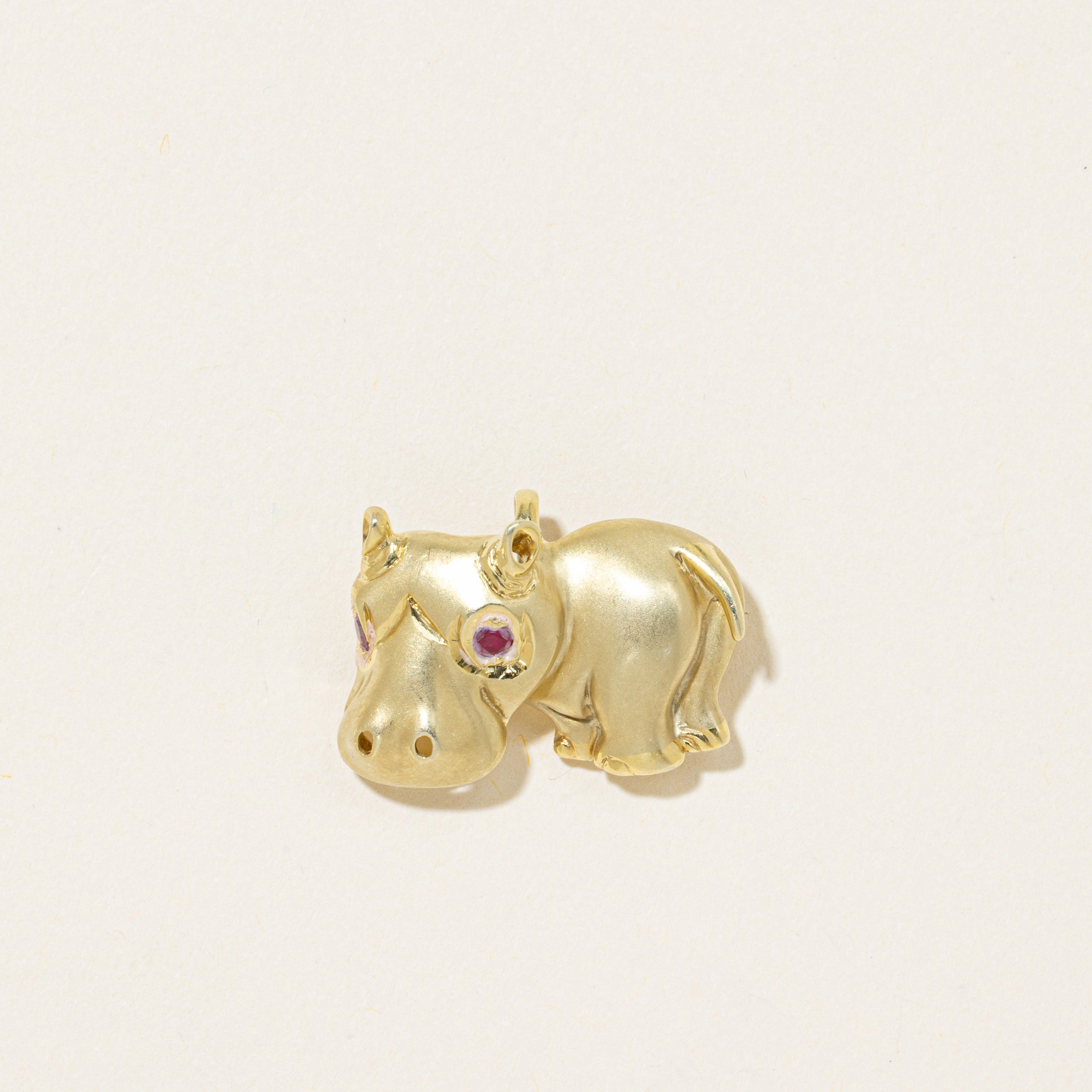 Ruby Hippopotamus Brooch & Pendant | 0.08ctw Weekend Vibe Sophisticated Glow