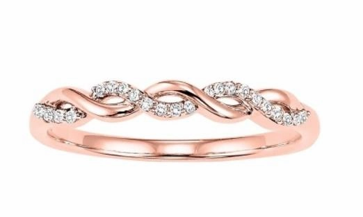 Crossover Stackable Diamond Ring 1/10 Cttw 10K Rose Gold Style Evolution
