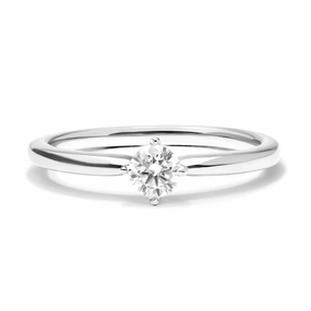 Petite Round Cut Lab Grown Diamond Solitaire Promise Ring Classic Gift
