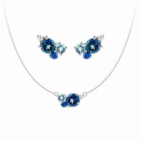 Ocean Breeze Cluster Necklace And Earrings Set Cozy Glow