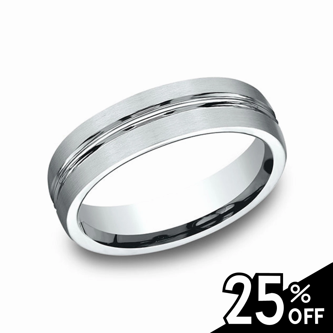 Trendy Texture Comfort-Fit Satin Titanium Wedding Band