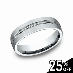 Trendy Texture Comfort-Fit Satin Titanium Wedding Band