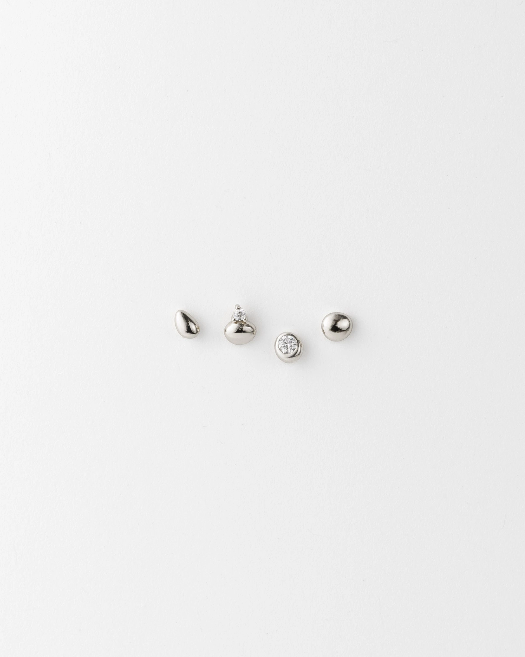 Contemporary Style Curved Ornament Stacking Stone Stud Set