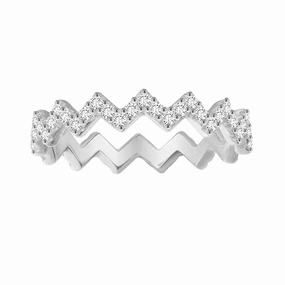 Zigzag Pave Promise Ring Signature Sparkle Elegant Features