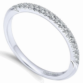 Quality Style Sturdy Art Split Prong Diamond Band .12 Cttw 14k White Gold  201B