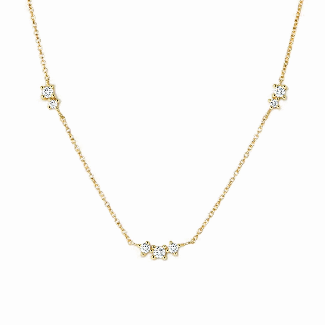 Timeless Edge Star Cluster Moissanite Pendant Necklace