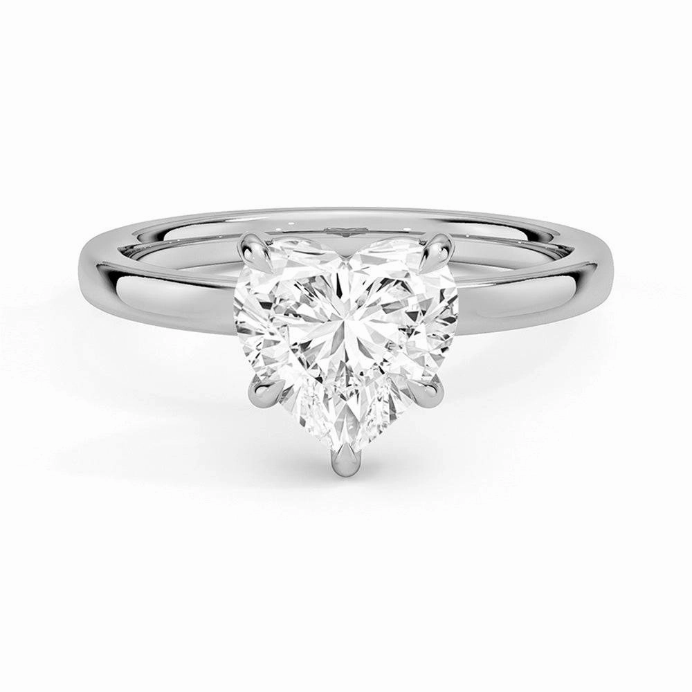 Lively Accent Chic Accessory Classic Solitaire Heart Shaped Moissanite Engagement Ring