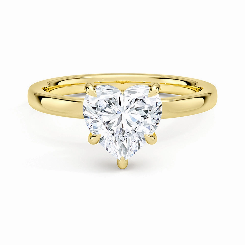 Pastel Mood Classic Solitaire Heart Shaped Moissanite Engagement Ring