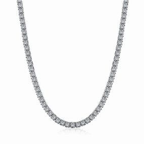 Sterling Silver Tennis Chain Necklace | S925 | CZ Muted Elegance
