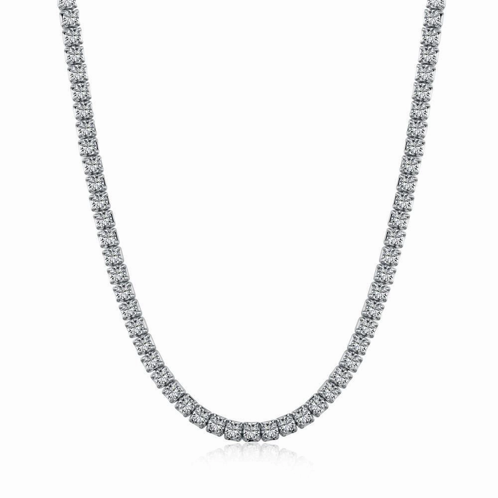 Sterling Silver Tennis Chain Necklace | S925 | CZ Muted Elegance