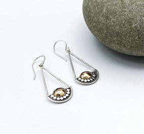 Sterling Silver Bali Dangle Earrings With Gold Overlay Accents Wedding Ready