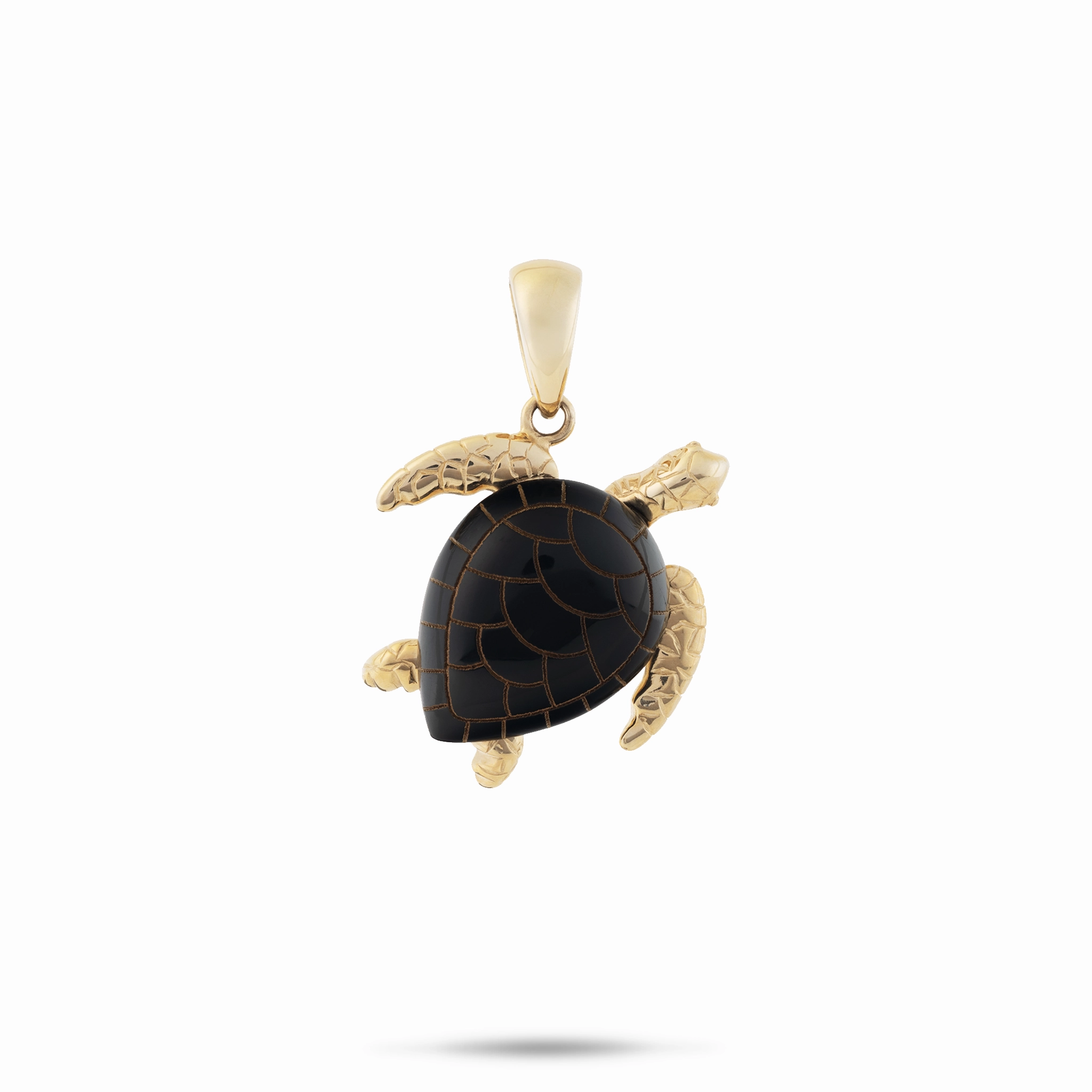 Honu Black Coral Pendant in Gold - 19mm Glamorous Jewelry Subtle Feature