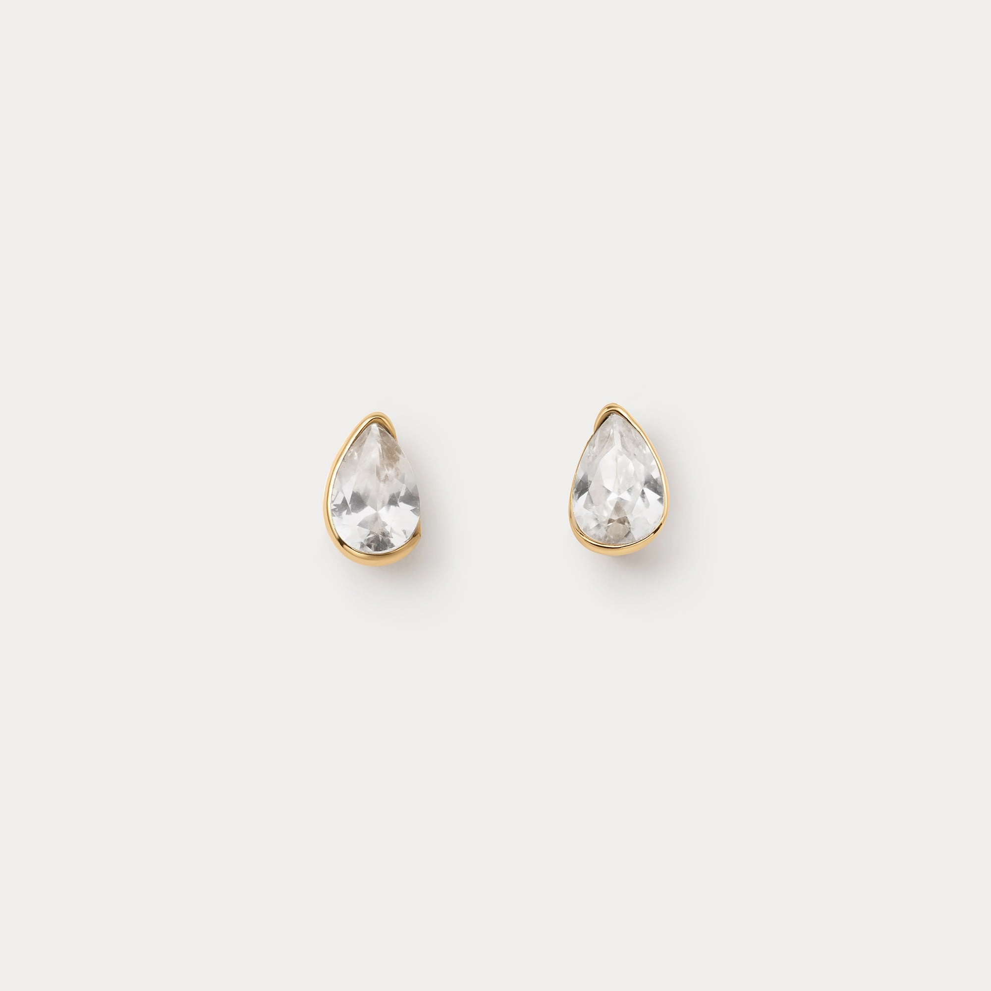 Bright Jewelry White Sapphire Zephyr Studs