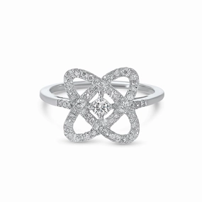 Love's Crossing Diamond Ring 1/4 Cttw Sterling Silver Petite Shine Precious Touch