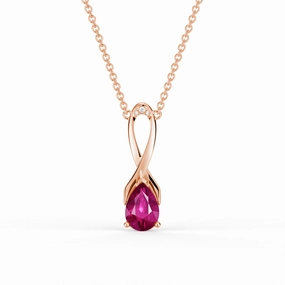 Luxury Accent "You Are Supported And Protected" Pink Sapphire Necklace With Ribbon