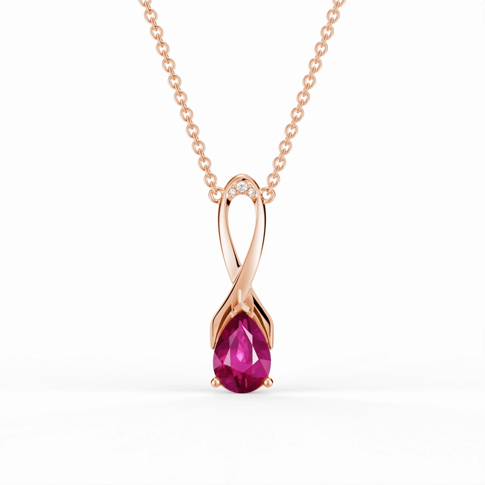 "You Are Supported And Protected" Pink Sapphire Necklace With Ribbon Sparkle Boost