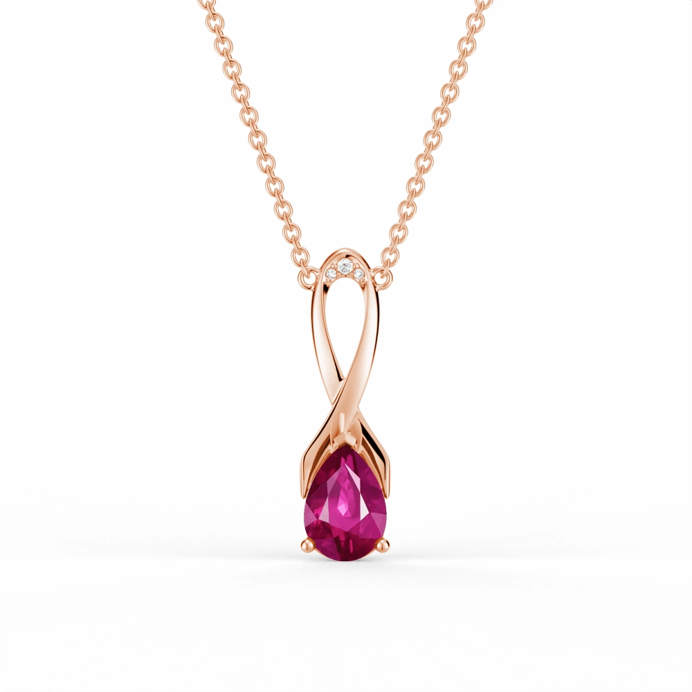 Luxury Accent "You Are Supported And Protected" Pink Sapphire Necklace With Ribbon