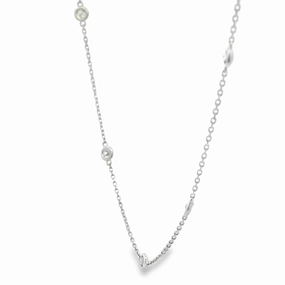 Soft Vibe 14K White Gold Diamonds by the Yard Style Necklace - 1.55 Carats