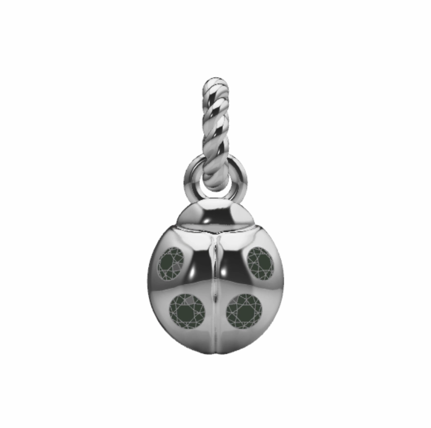 Understated Finish Ladybug Charm
