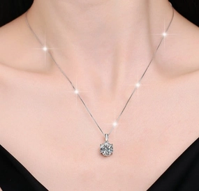 Minimalist Diamond Necklace | S925 | Moissanite Subtle Accent Exclusive Accessories