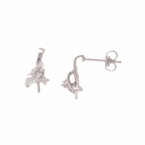 Pick A Pearl Maile Earrings in White Gold with Diamonds Vibrant Accessories Fresh Detail
