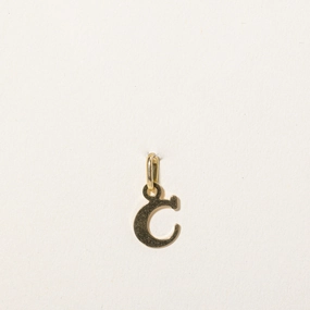 18k Yellow Gold 'C' Initial Charm Statement Style