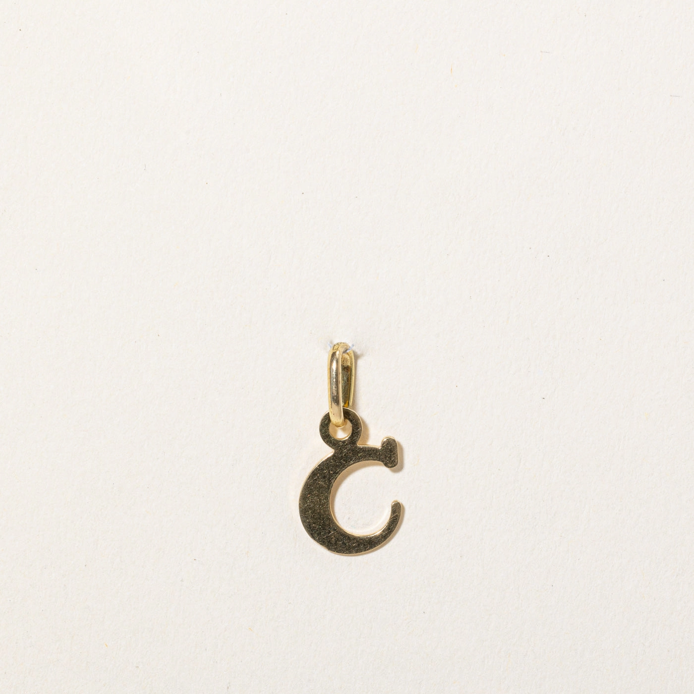 18k Yellow Gold 'C' Initial Charm Statement Style