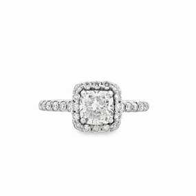 Sparkling Detail Kirkland Jewelry Estate | 14K White Gold Cushion Cut Engagement Ring