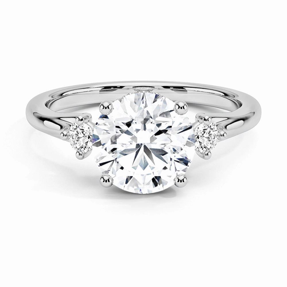 Floating Three Stone Lab Grown Diamond Engagement Ring Everyday Essential