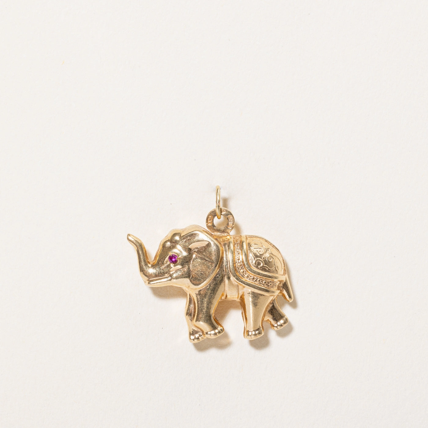 Sun Kissed Synthetic Ruby Elephant Pendant | 0.02ctw |