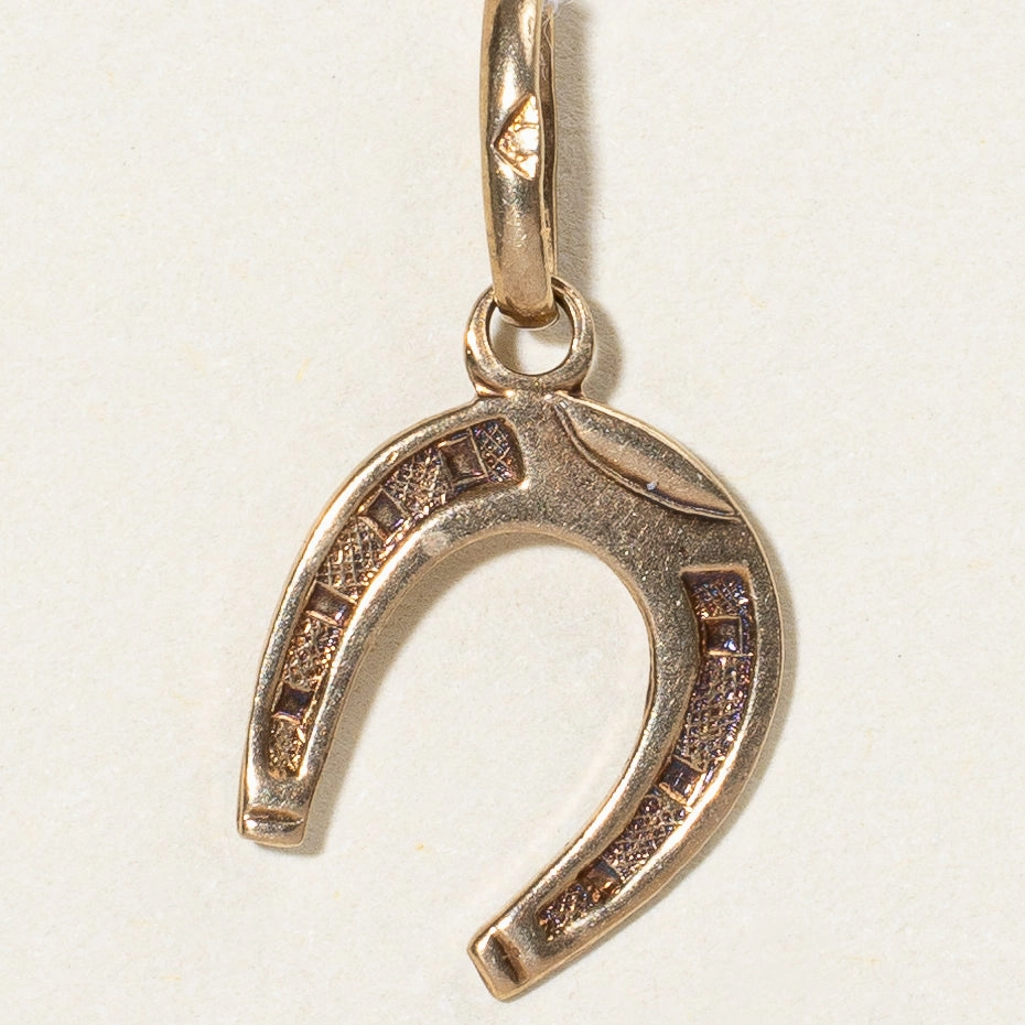 10k Yellow Gold Horseshoe Charm Delicate Features
