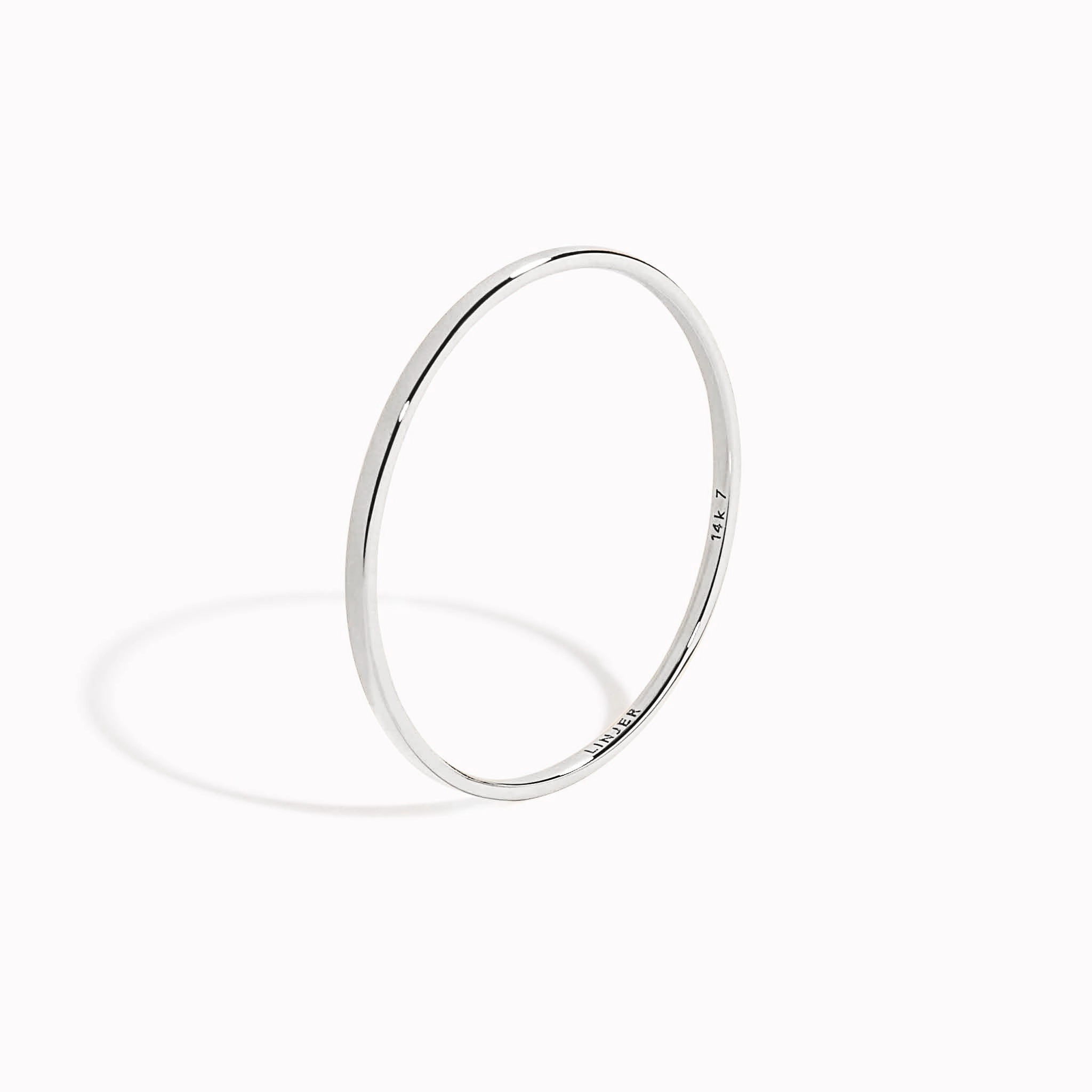 Flawless Glow Shining Detail Thin White Gold Ring - Elin