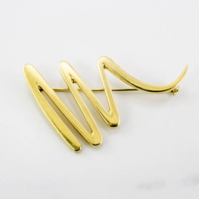 Charming Design Contemporary Design Tiffany & Co.' Paloma Picasso Zig Zag Collection Scribble 18k Brooch Circa 1983