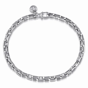 925 Sterling Silver Faceted Chain Bracelet Subtle Shine