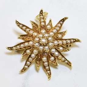 Bold Highlight 1930s Seed Pearl Convertible Brooch/Pendant | 1.60ctw |