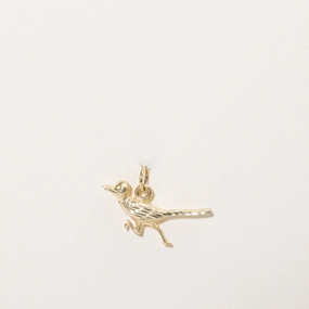Textured Layers 14k Yellow Gold Bird Charm