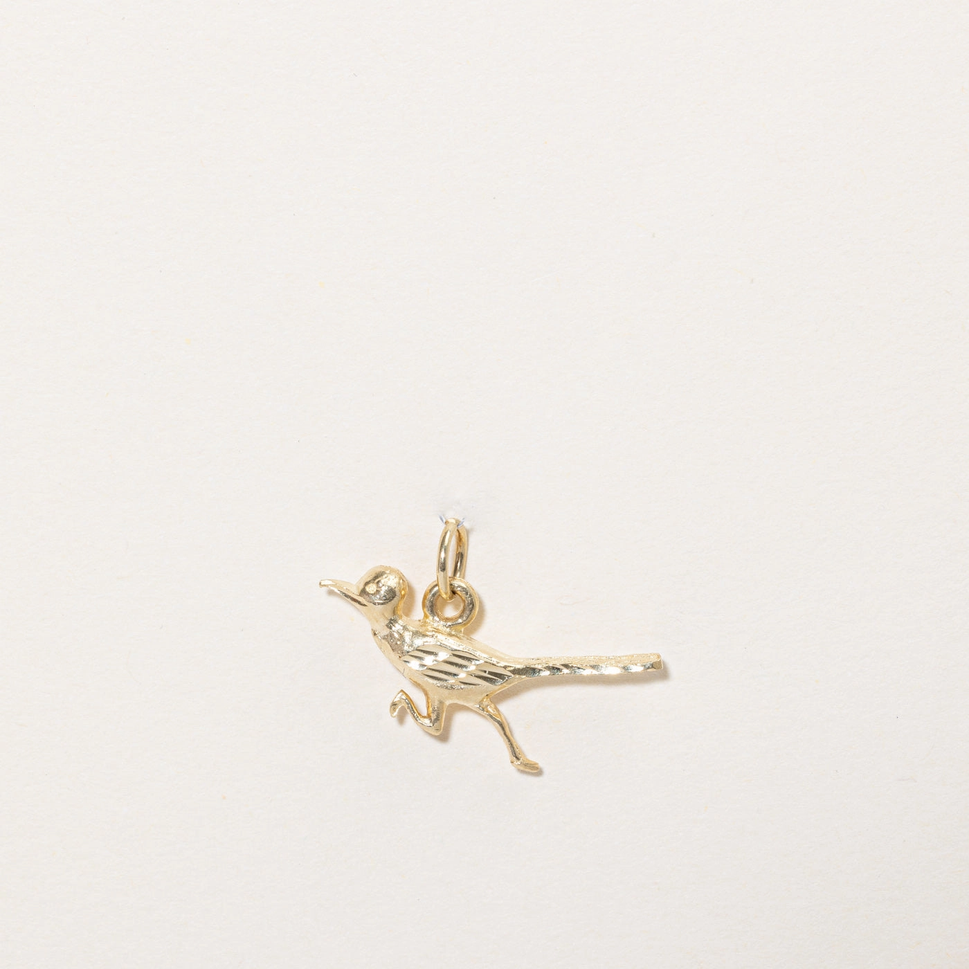 Textured Layers 14k Yellow Gold Bird Charm