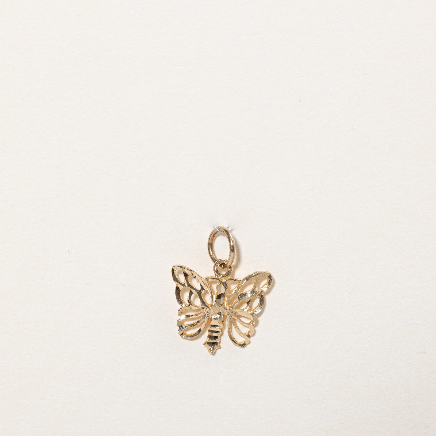 Highlight Feature Understated Style 10k Yellow Gold Butterfly Charm