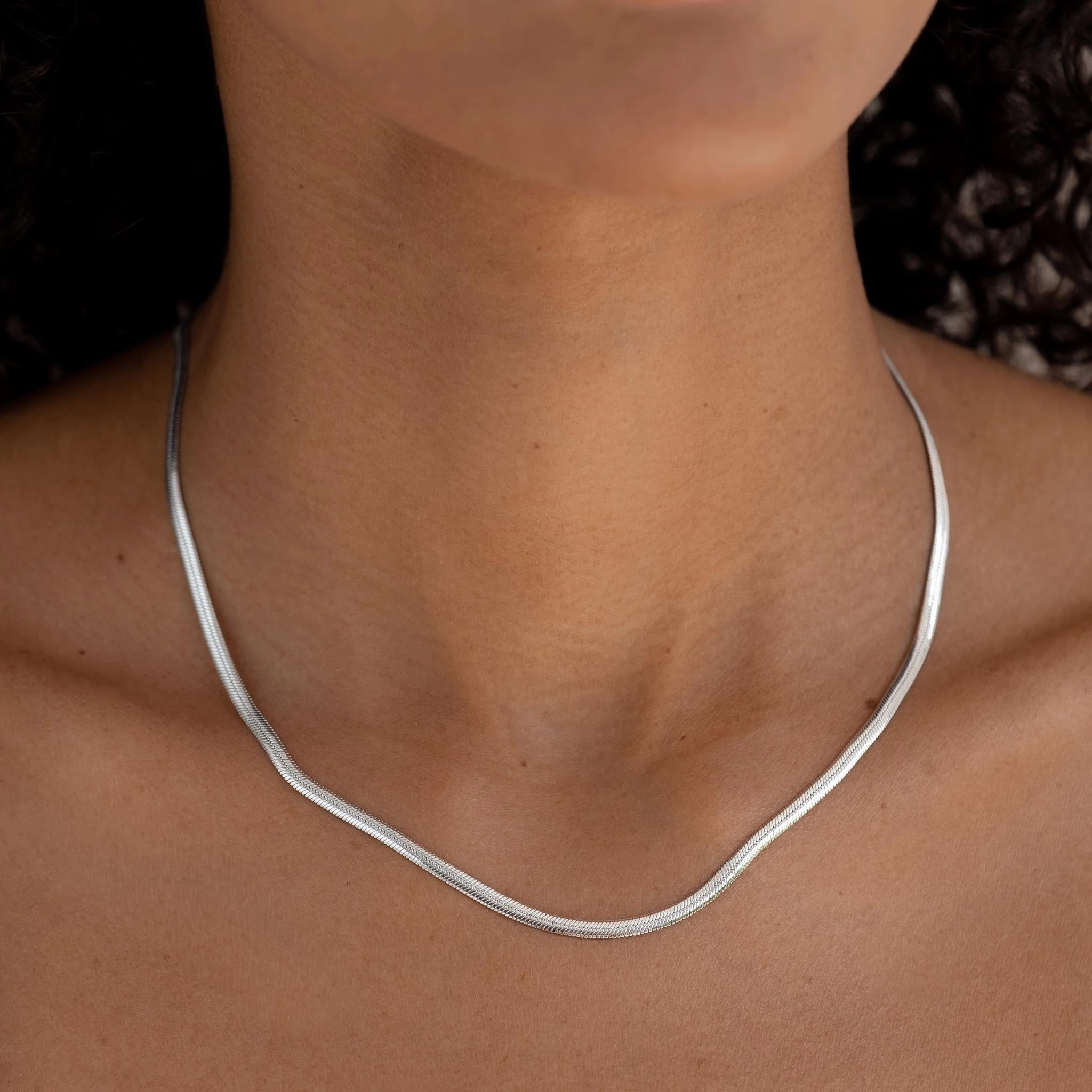 Snake Chain Necklace Silver Trend Forward