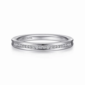 Toledo - 14K White Gold Channel Set Diamond Wedding Band Fashion Fit