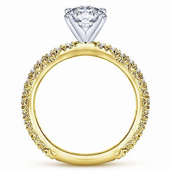 Glamorous Accessory Pave Set Classic Round Diamond Ring  .39 Cttw 14K Gold 34A