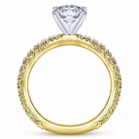 Luxury Object Amazing Art Pave Set Classic Round Diamond Ring  .39 Cttw 14K Gold 34A