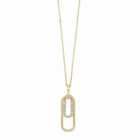 Elegant Snap Bright Glow Double Rectangular Diamond Necklace .10 Cttw 10k Yellow Gold