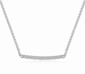 Diamond Row Necklace | S925 | Moissanite 18K White Gold Creative Twist