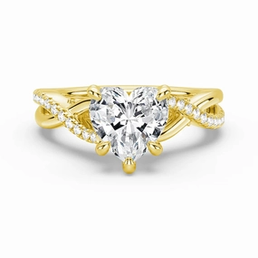 Heart Shaped Moissanite Twisted Band Engagement Ring with Hidden Accents Chic Line Refined Highlight