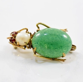 Aventurine Beetle Brooch | 8.70ctw | Signature Edge