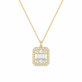 Infinity Halo Lab Grown Diamond Rectangular Cluster Necklace Refined Choice Handcrafted Finish