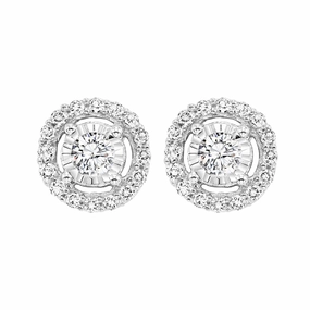 True Reflections Halo Diamond Earrings .25 Cttw Glittering Appearance